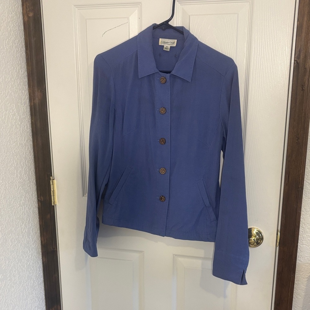 Coldwater Creek Periwiolet Button-Front Jacket Top